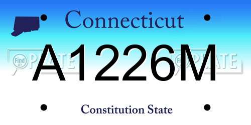 A1226M Connecticut License Plate