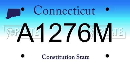 A1276M Connecticut License Plate