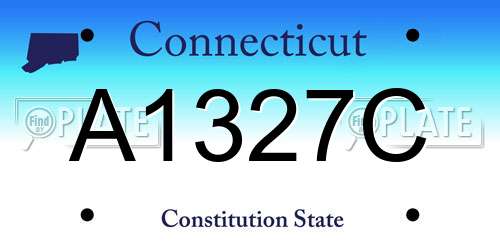 A1327C Connecticut License Plate