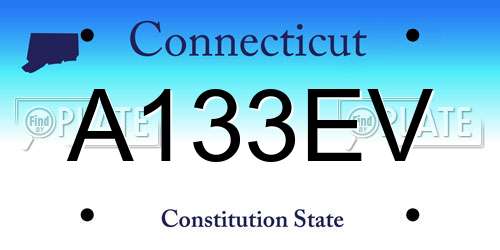 A133EV Connecticut License Plate