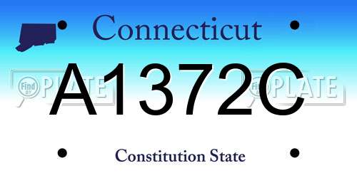 A1372C Connecticut License Plate