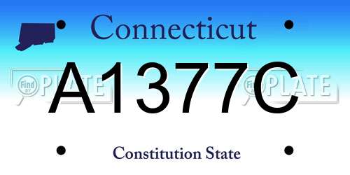 A1377C Connecticut License Plate