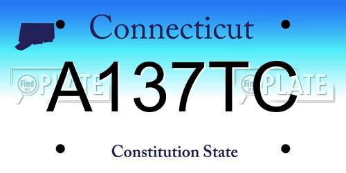 A137TC Connecticut License Plate