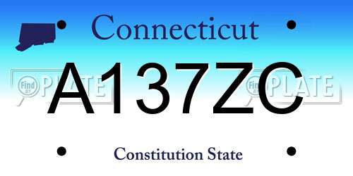 A137ZC Connecticut License Plate