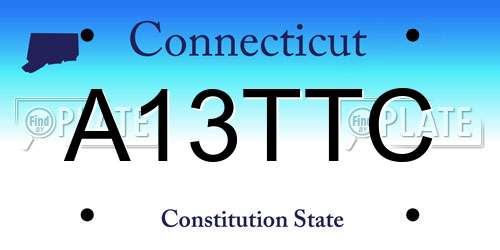 A13TTC Connecticut License Plate