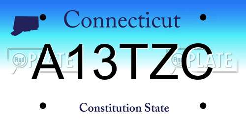 A13TZC Connecticut License Plate