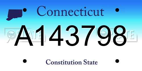 A143798 Connecticut License Plate
