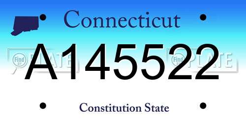 A145522 Connecticut License Plate