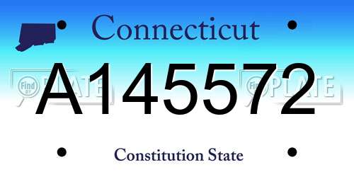A145572 Connecticut License Plate
