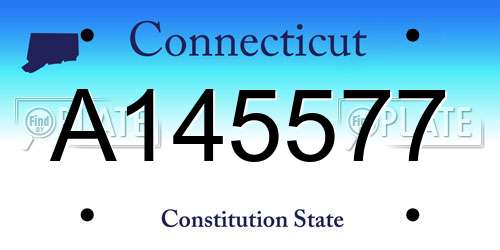 A145577 Connecticut License Plate