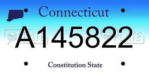 A145822 Connecticut License Plate