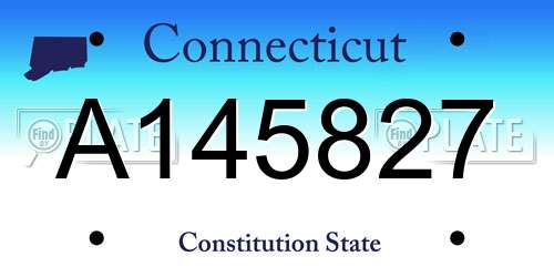 A145827 Connecticut License Plate