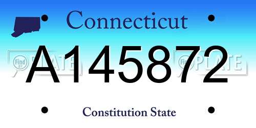 A145872 Connecticut License Plate
