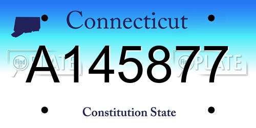 A145877 Connecticut License Plate