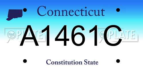 A1461C Connecticut License Plate