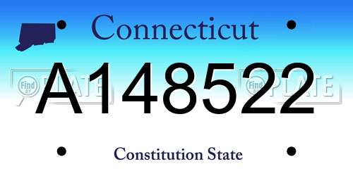 A148522 Connecticut License Plate