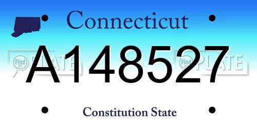 A148527 Connecticut License Plate