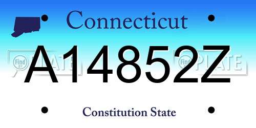A14852Z Connecticut License Plate