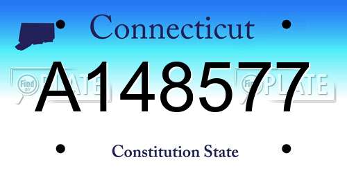 A148577 Connecticut License Plate
