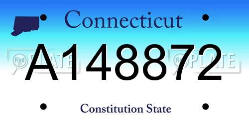 A148872 Connecticut License Plate