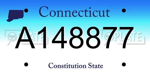 A148877 Connecticut License Plate