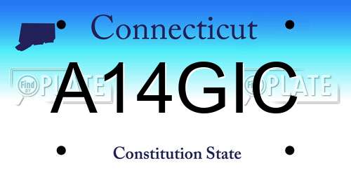 A14GIC Connecticut License Plate