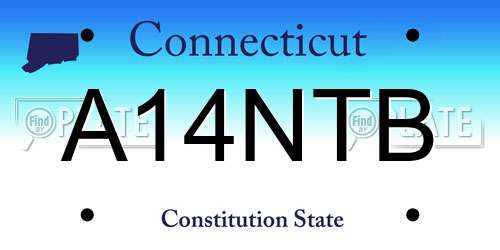 A14NTB Connecticut License Plate