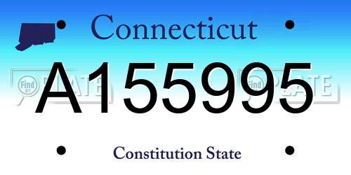 A155995 Connecticut License Plate