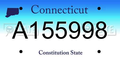 A155998 Connecticut License Plate