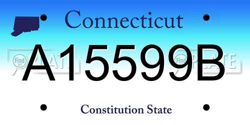 A15599B Connecticut License Plate