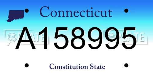 A158995 Connecticut License Plate