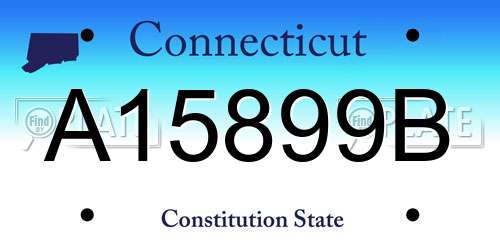 A15899B Connecticut License Plate