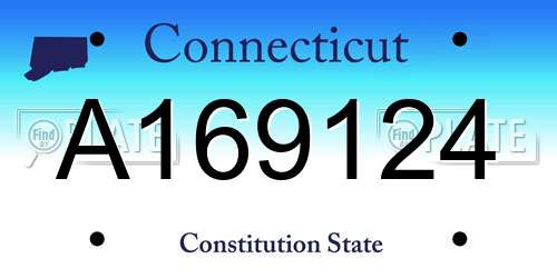 A169124 Connecticut License Plate