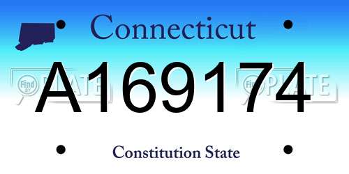 A169174 Connecticut License Plate