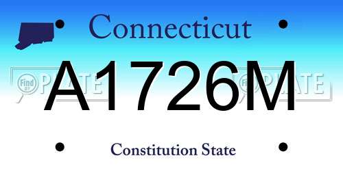 A1726M Connecticut License Plate