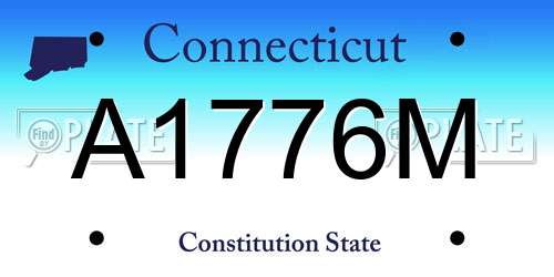 A1776M Connecticut License Plate