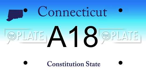 A18 Connecticut License Plate