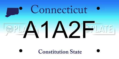 A1A2F Connecticut License Plate