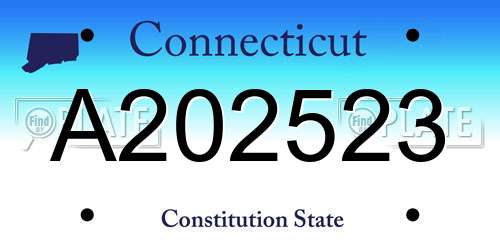 A202523 Connecticut License Plate