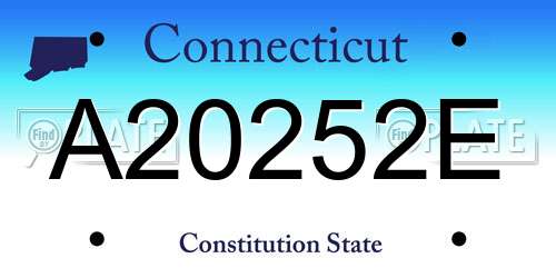 A20252E Connecticut License Plate