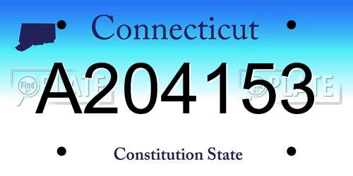 A204153 Connecticut License Plate