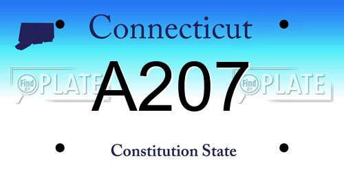 A207 Connecticut License Plate