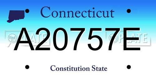 A20757E Connecticut License Plate