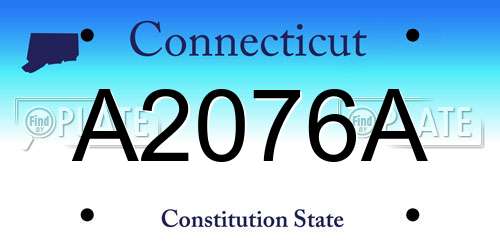 A2076A Connecticut License Plate