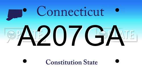 A207GA Connecticut License Plate