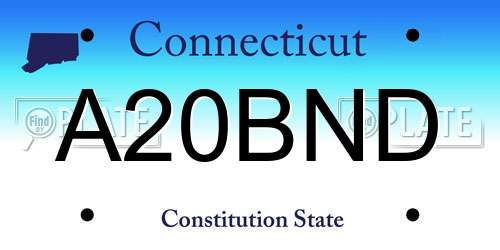 A20BND Connecticut License Plate