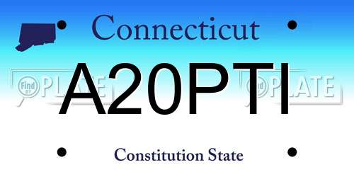 A20PTI Connecticut License Plate
