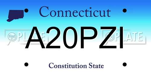 A20PZI Connecticut License Plate