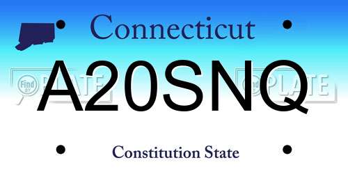 A20SNQ Connecticut License Plate