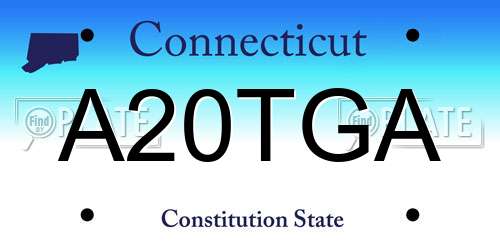 A20TGA Connecticut License Plate